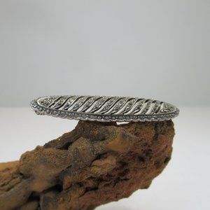 925 Vintage Sterling Silver Marcasite Brooch